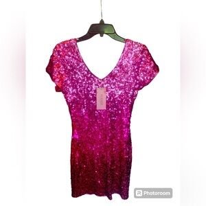 Ladies cotton candy sequins dress size S by Maner